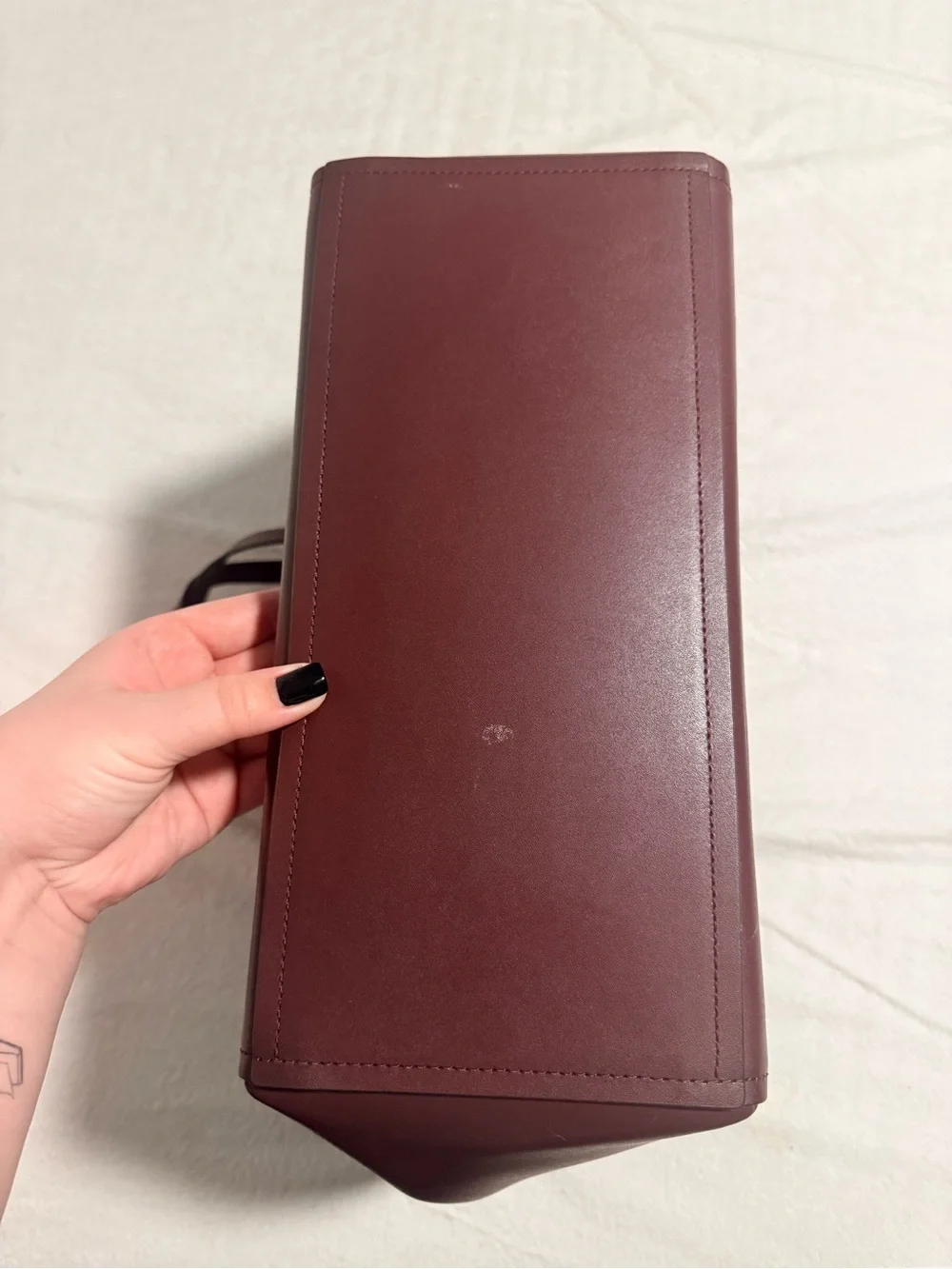 Kate Spade Wine Red Leather Tote with Front Pocket